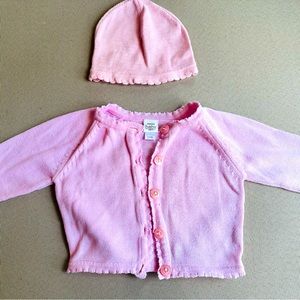 Nordstrom Baby 3 month pink sweater and hat